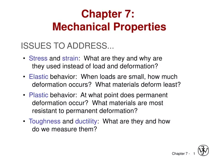 chapter 7 mechanical properties