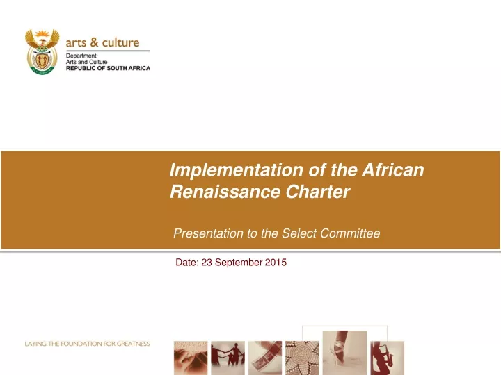 implementation of the african renaissance charter