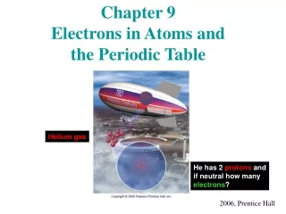 Chapter 9 Electrons in Atoms and  the Periodic Table