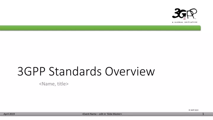 3gpp standards overview