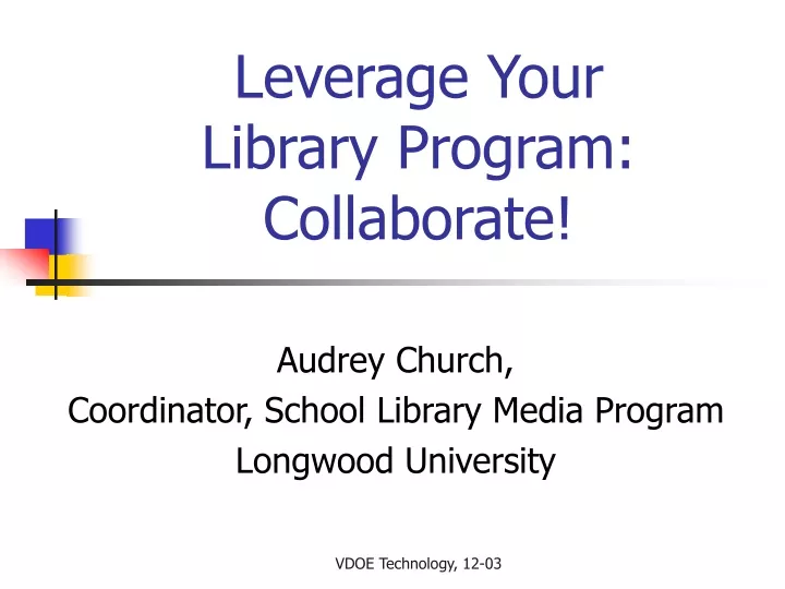 leverage your library program collaborate