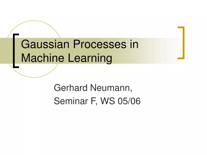 gaussian processes in machine learning