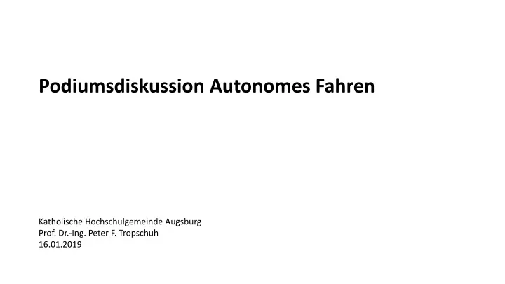 podiumsdiskussion autonomes fahren