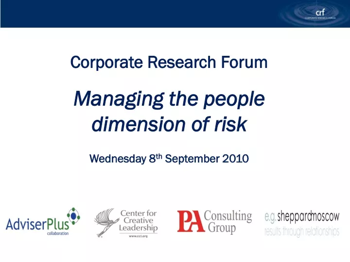 corporate research forum managing the people