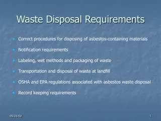 Waste Disposal Requirements