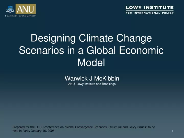 designing climate change scenarios in a global economic model