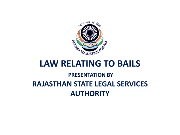 law relating to bails presentation by rajasthan