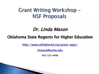 Grant Writing Workshop –  NSF Proposals