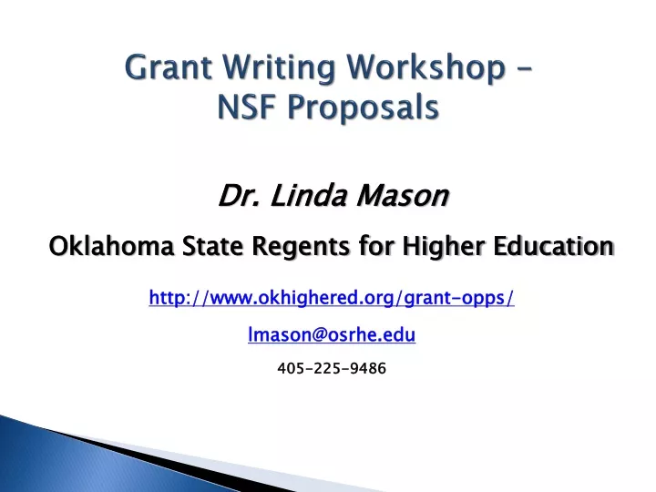 grant writing workshop nsf proposals