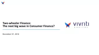 Two-wheeler Finance:  The next big wave in Consumer Finance?