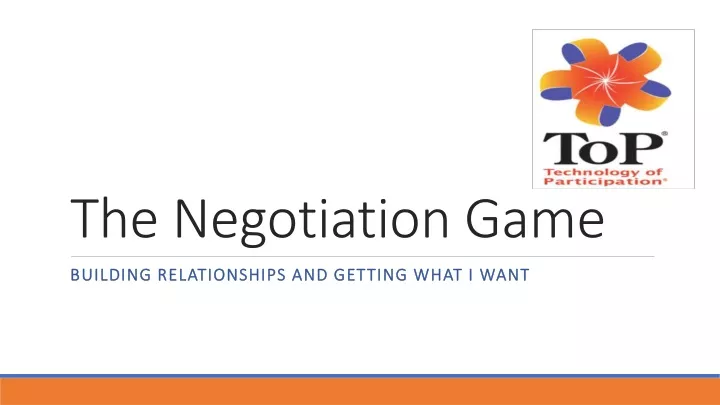 the negotiation game