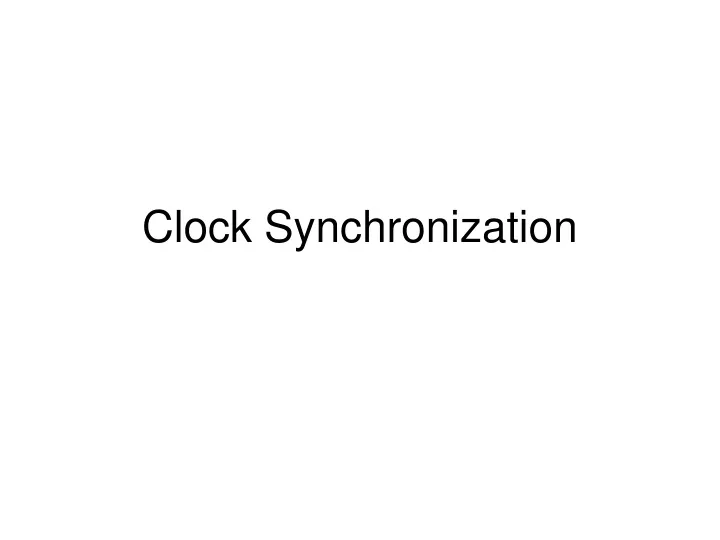 clock synchronization