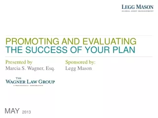 PROMOTING AND EVALUATING THE SUCCESS OF YOUR PLAN