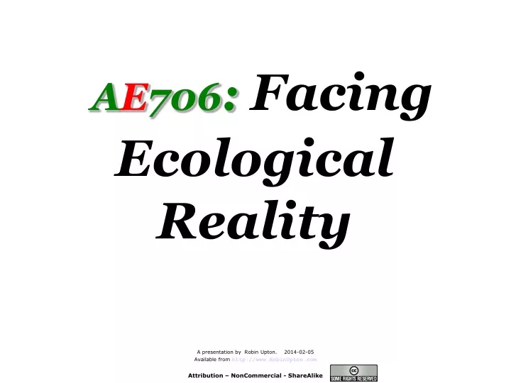 a e 706 facing ecological reality