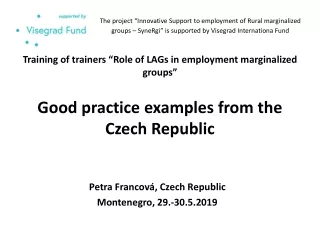 Good practice examples from the  Czech Republic