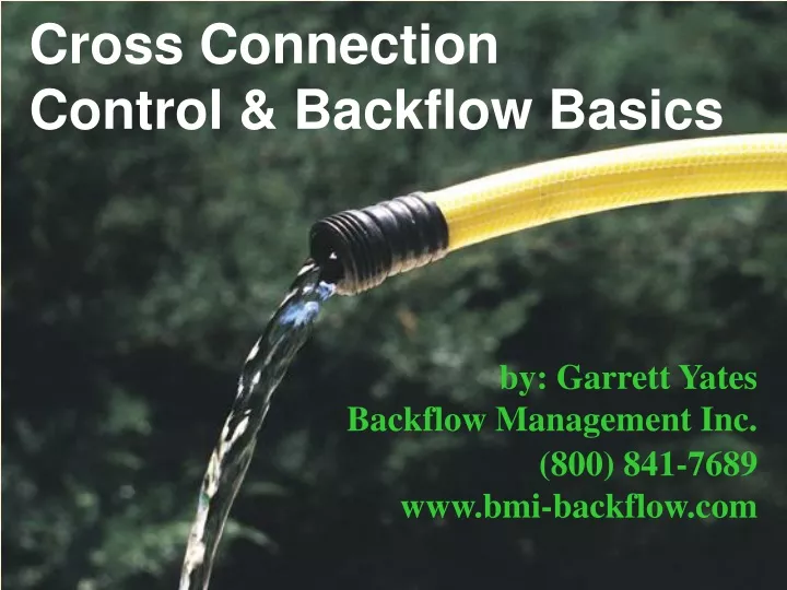 cross connection control backflow basics