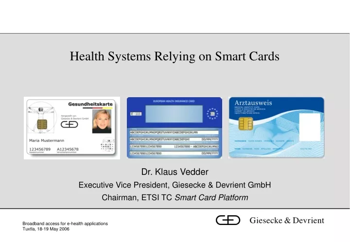 health systems relying on smart cards