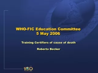 WHO-FIC Education Committee 5 May 2006