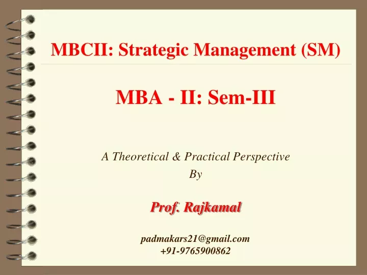 mbcii strategic management sm mba ii sem iii