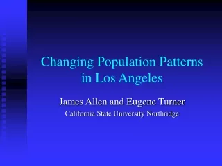 Changing Population Patterns in Los Angeles