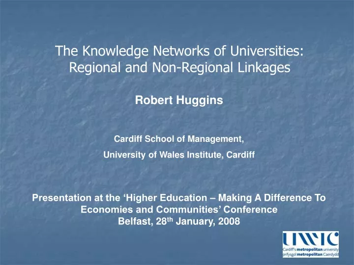 the knowledge networks of universities regional