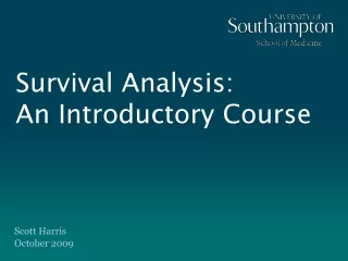 Survival Analysis: An Introductory Course