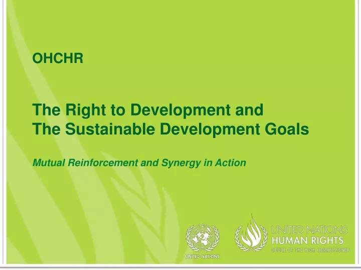ohchr the right to development and the sustainable development goals