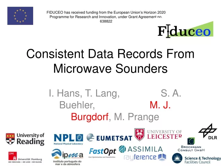 consistent data records from microwave sounders