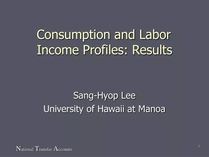 consumption and labor income profiles results