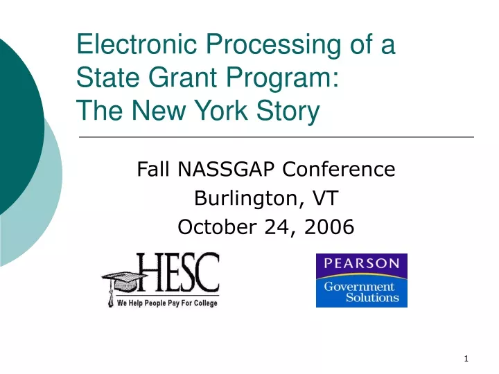 electronic processing of a state grant program the new york story