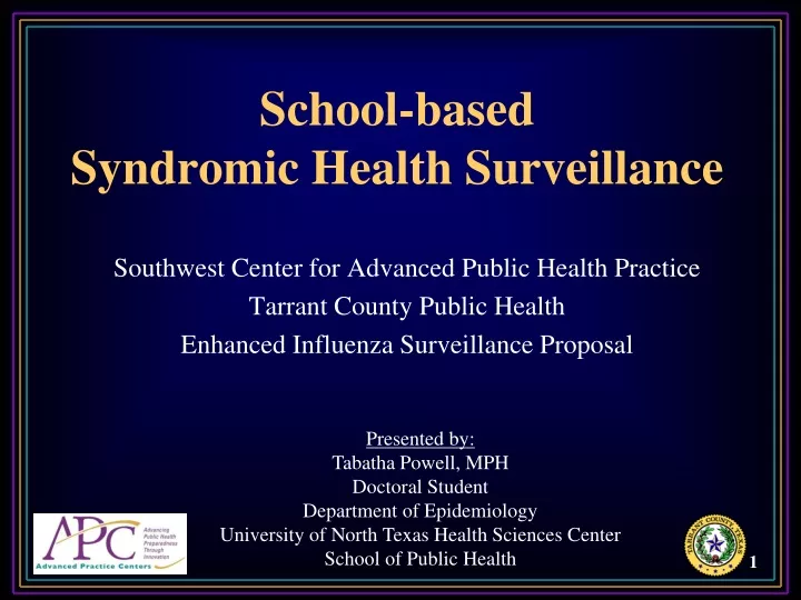 school based syndromic health surveillance