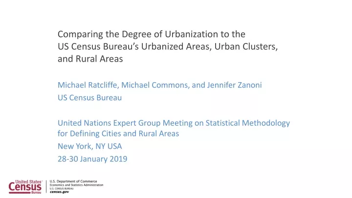 comparing the degree of urbanization