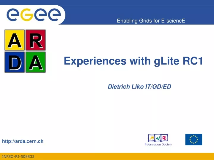 experiences with glite rc1