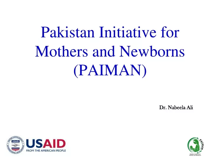 pakistan initiative for mothers and newborns paiman