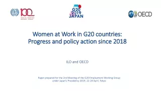 Women at Work in G20 countries:  Progress and policy action since 2018 ILO and OECD
