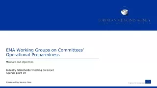 EMA Working Groups on Committees' Operational Preparedness