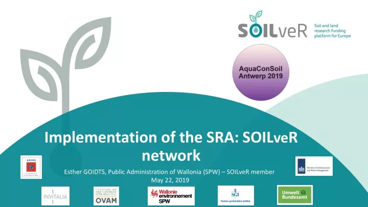 implementation of the sra soil ve r network