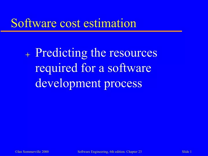 software cost estimation