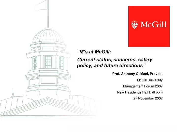 m s at mcgill current status concerns salary