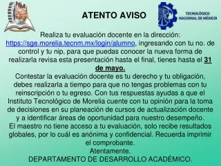 ATENTO AVISO