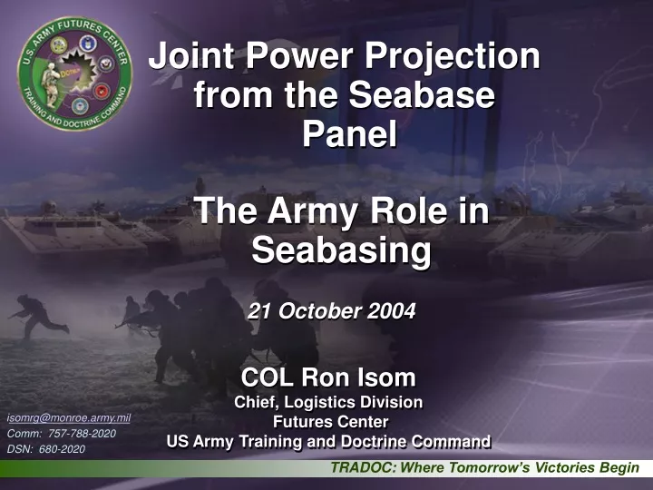 joint power projection from the seabase panel