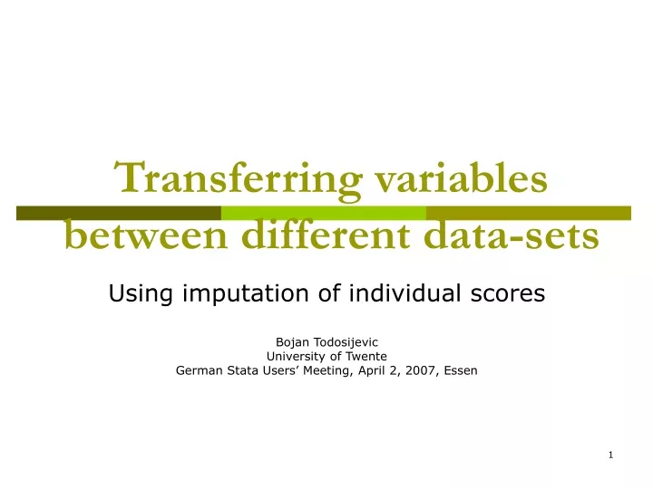 transferring variables between different data sets