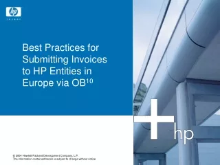 Best Practices for Submitting Invoices to HP Entities in Europe via OB 10