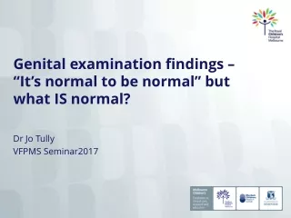 Genital examination findings – “It’s normal to be normal” but what IS normal?