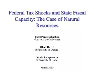 Federal Tax Shocks and State Fiscal Capacity: The Case of Natural Resources