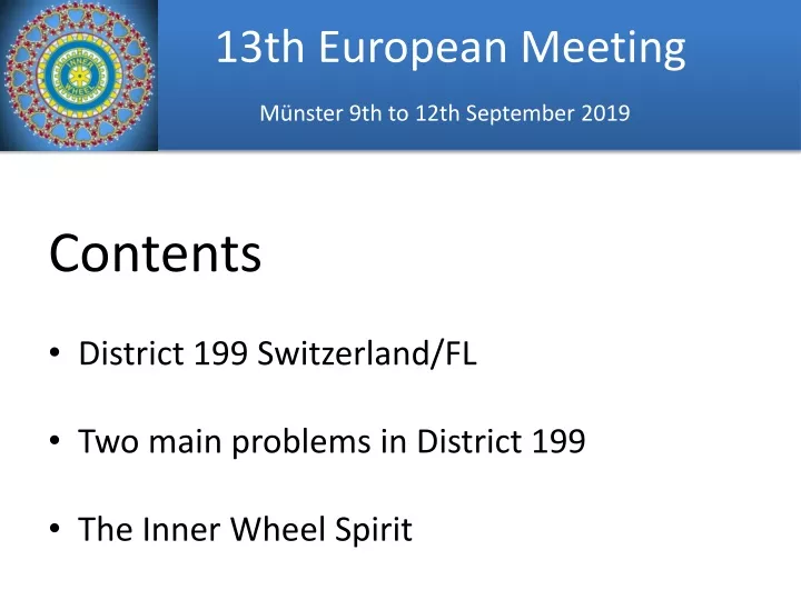 13th european meeting m nster 9th to 12th september 2019