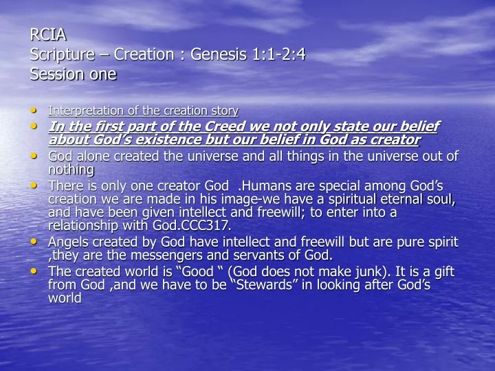 rcia scripture creation genesis 1 1 2 4 session one
