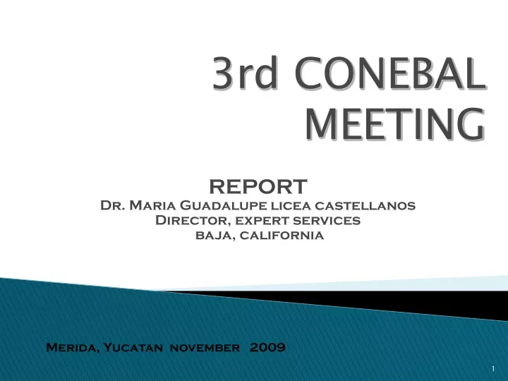 3rd conebal meeting