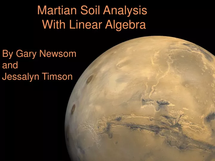 martian soil analysis with linear algebra