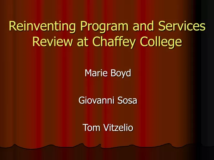 reinventing program and services review at chaffey college